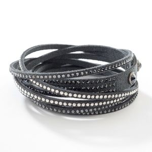 Touchstone Crystal Dark Gray Wrap-Star Bracelet